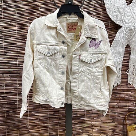 Giacca Trucker Ex Boyfriend Bianco / Light White Stonewash - Picture 1 of 2